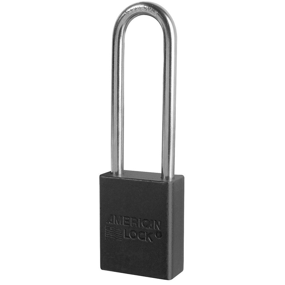 American Lock Aluminum Padlock - BLACK3" Shackle
