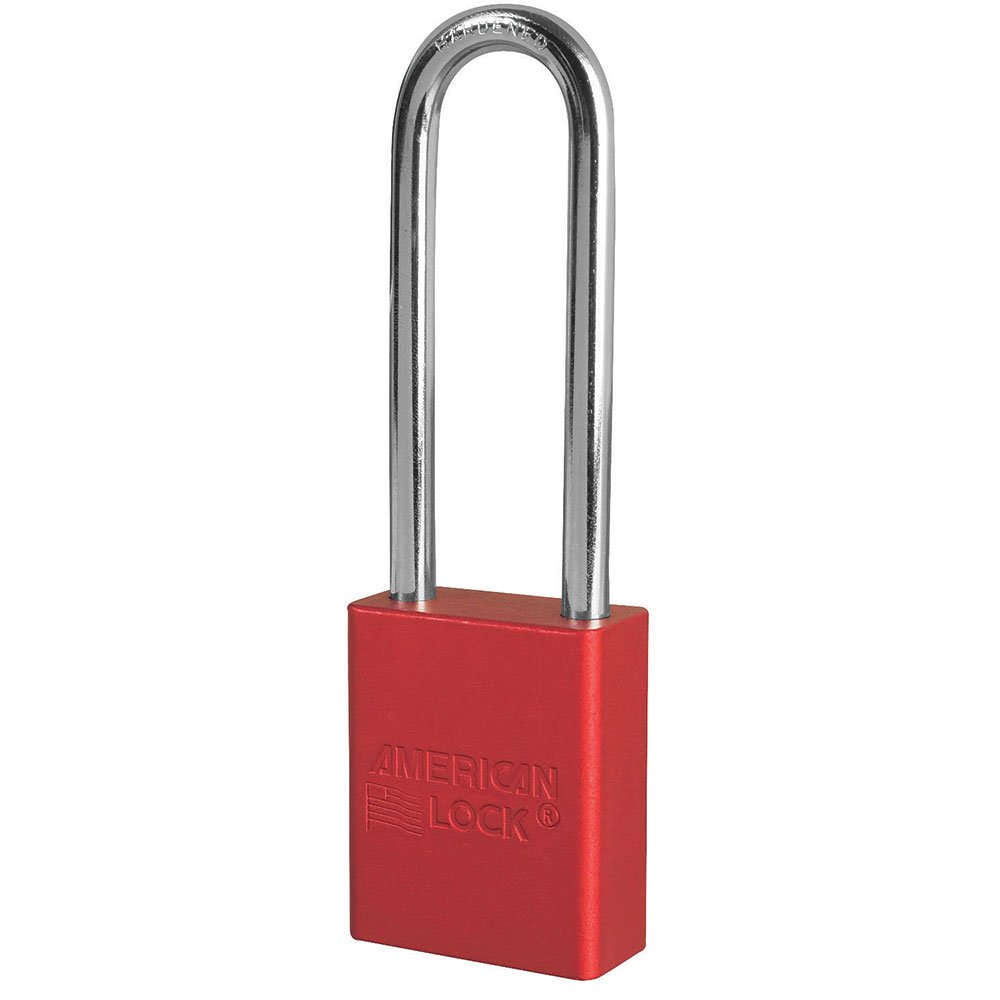 American Lock Aluminum Padlock - RED3" Shackle