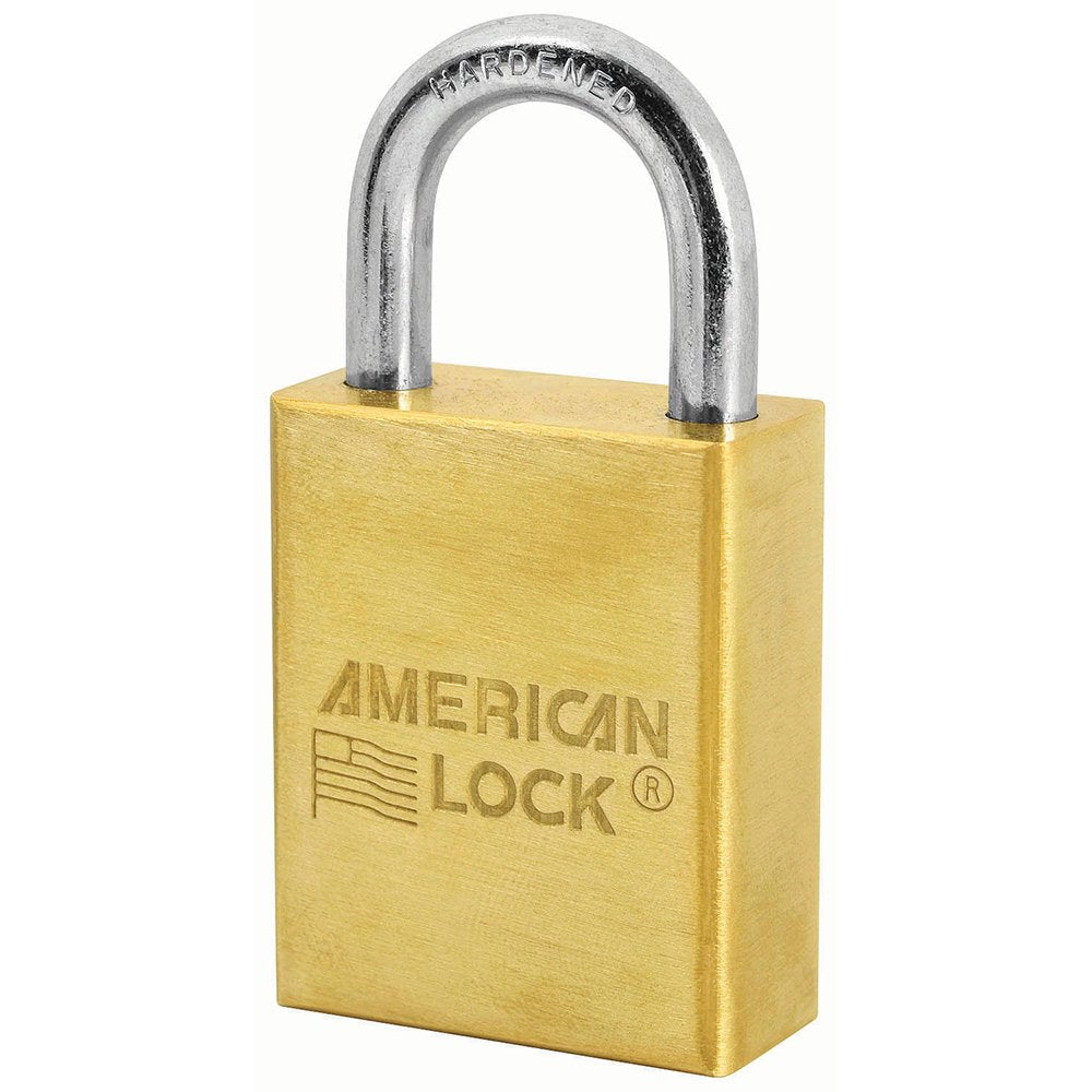American Lock 5 Pin Solid Brass Padlock With 1" Shackle, 6/Box
