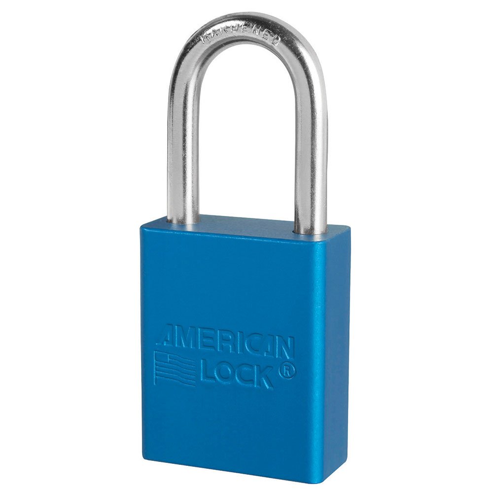 American Lock BLU Alum Safety PL W/11/2IN Shckl Key Retaining