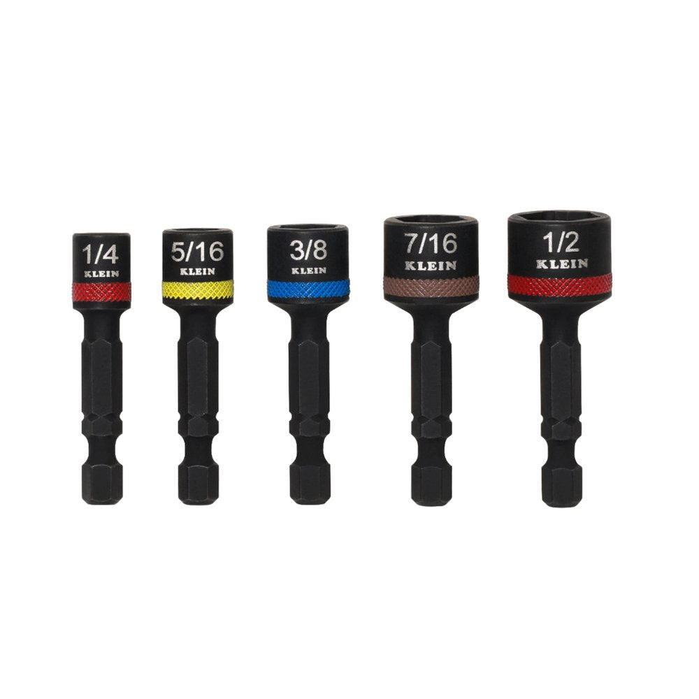 Klein Tools Magnetic Power Nut Setter 2-INCH Shaft 5-PIECE