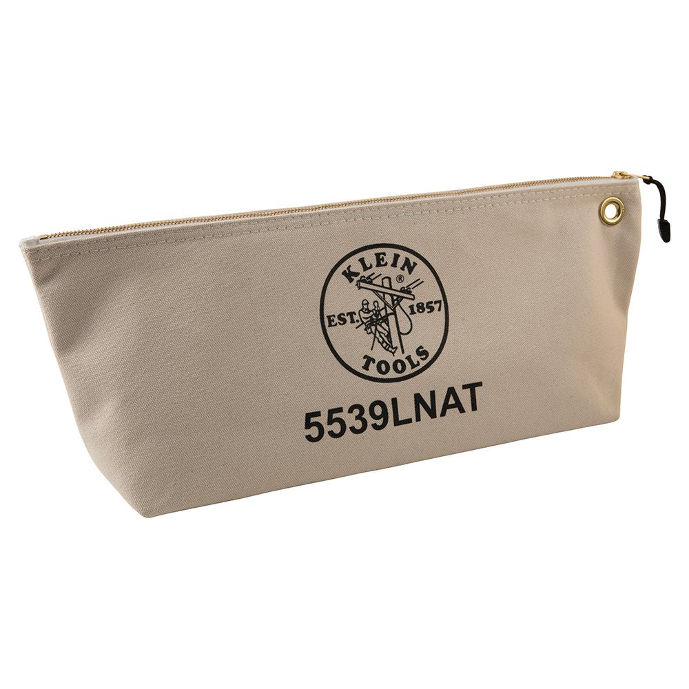 Klein Tools Canvas Bag With Zipper Large Natural