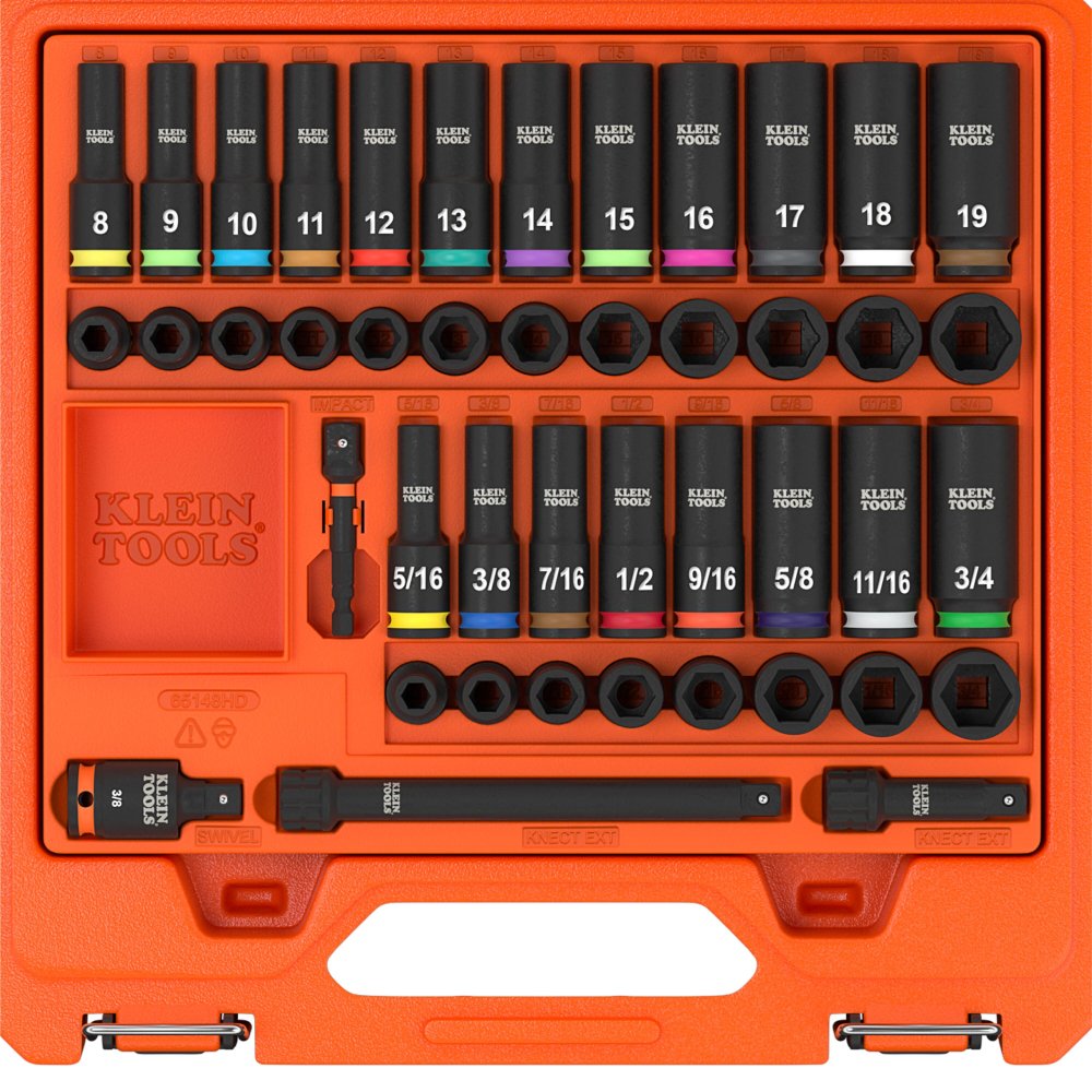 Klein Tools 3/8"DEEP/SHALLOW Impactsocket Set SAE/MET 44PC (Set)
