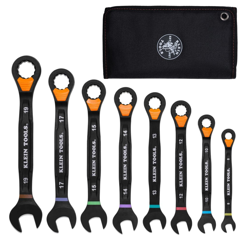 Klein Tools Ratchet Combo Slide-lockwrench Set Metric 8PC (Set)