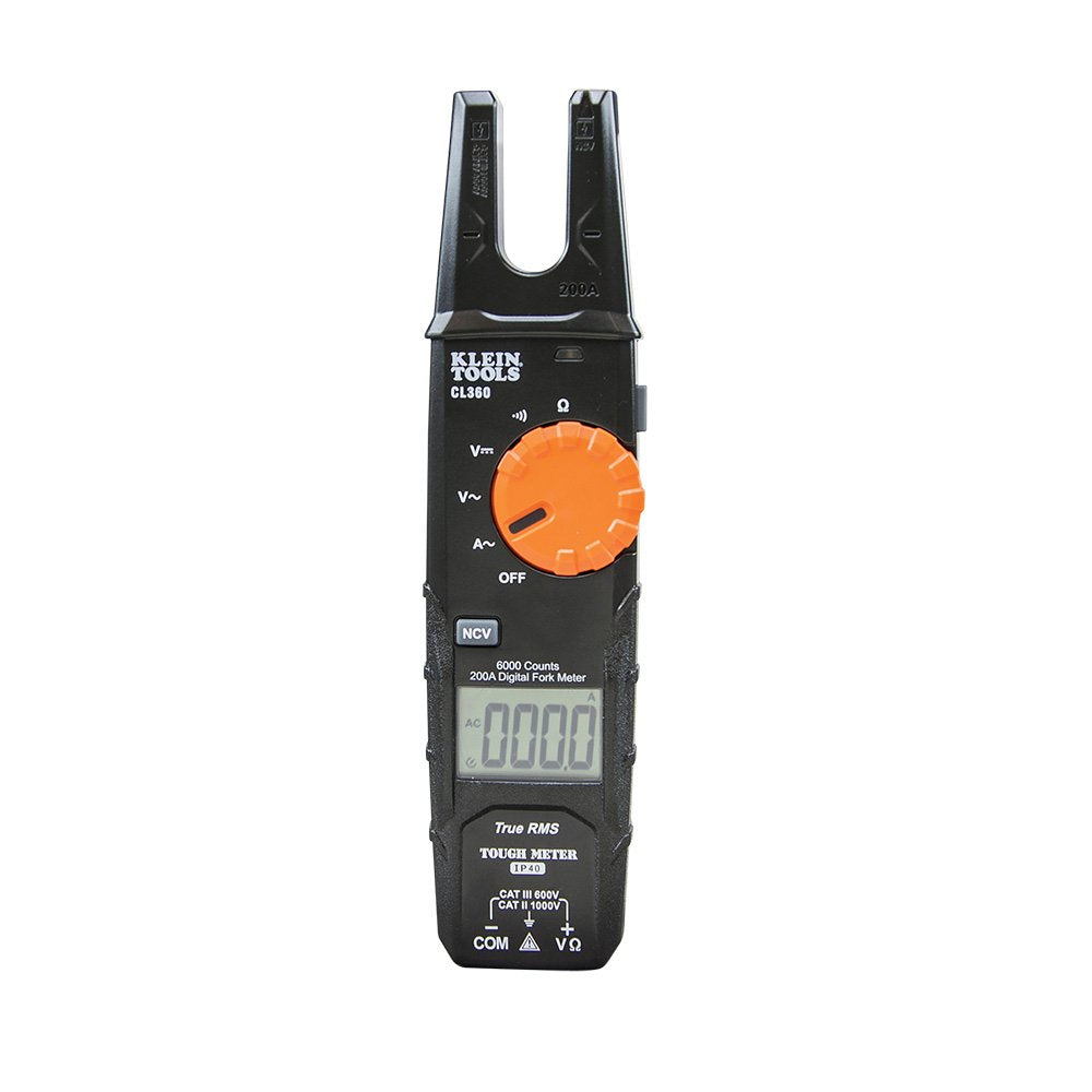 Klein Tools Open Jaw Fork Meter Acauto-ranging 200 AMP