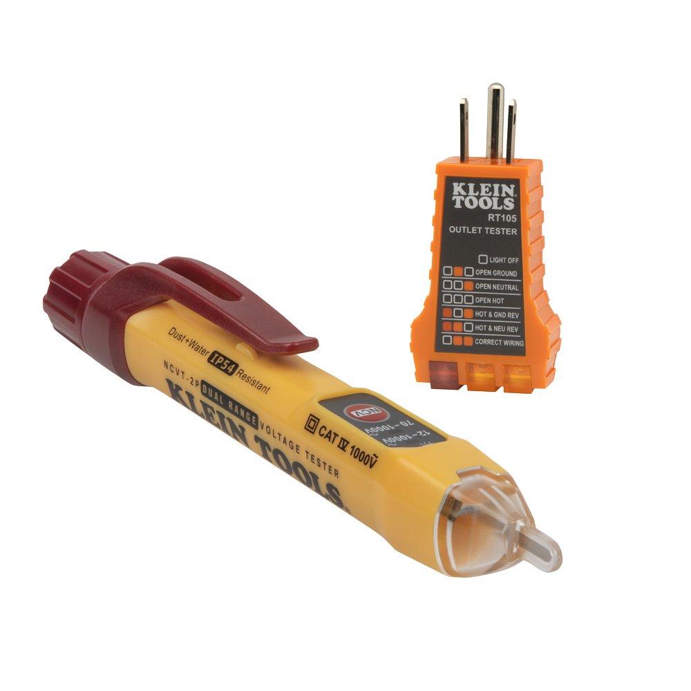 Klein Tools Dual Range Non-contact Voltage Tester W/REC Test