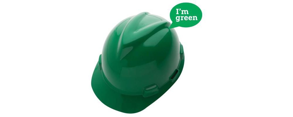 MSA V-gard Green Cap Style Hard Hat Green