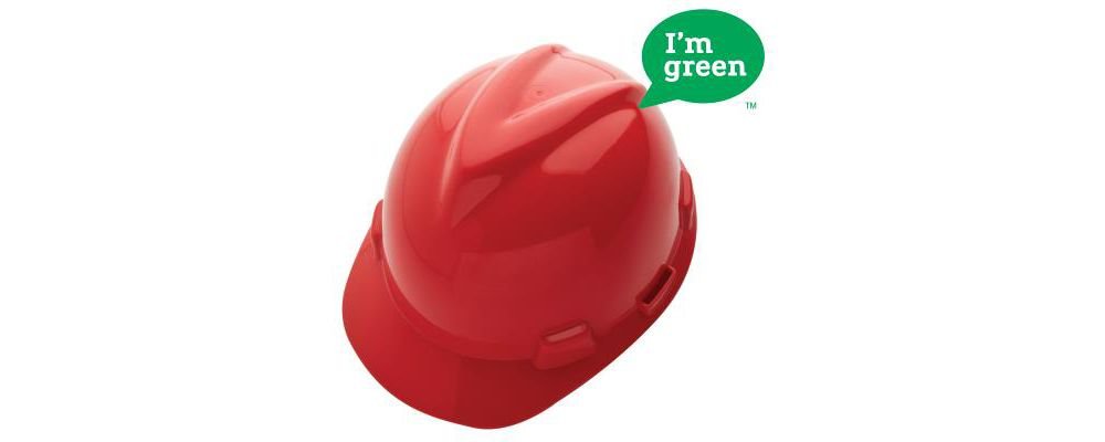 MSA V-gard Green Cap Style Hard Hat RED