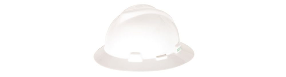 MSA White V-gard Slotted Hat