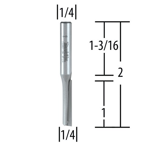 Makita 1/4" Straight Router Bitsingle Flut