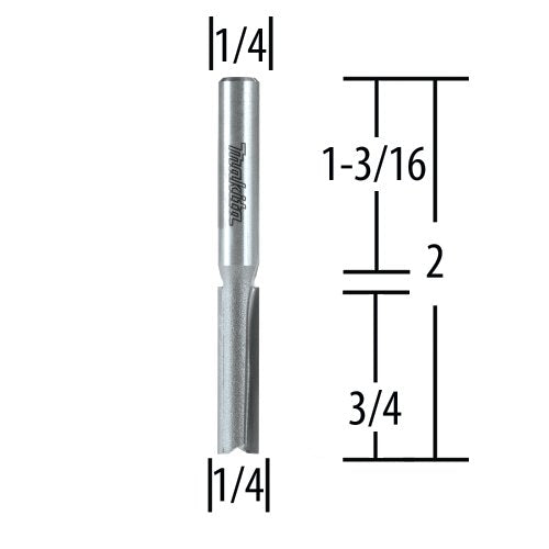 Makita Router Bit 1/4" STRAIGHT2 Flute CT
