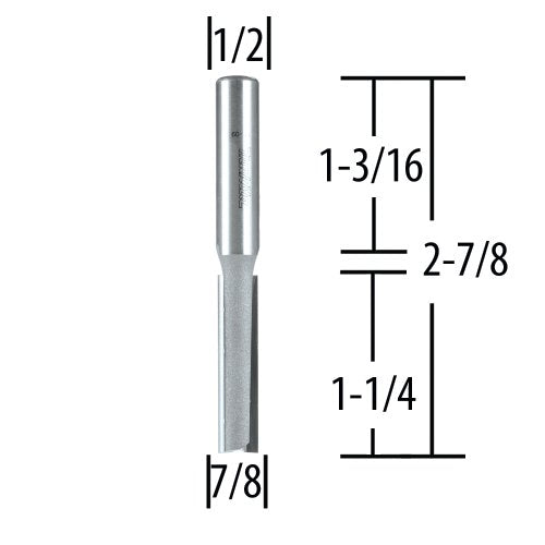 Makita 7/8" Straight Router BIT2-FLUTE 1/2" Shank