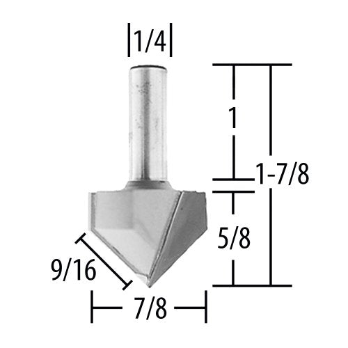 Makita 7/8" C.t. VEE Grooving Router Bit