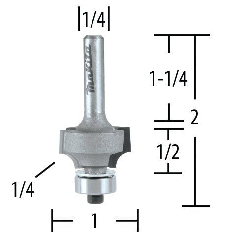 Makita Router Bit 1/4" Corner Roundin CT