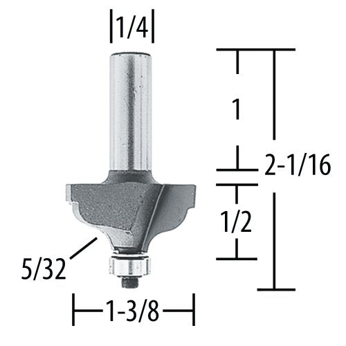 Makita 1-3/8" Ogee W/FILLET Router Bit Carbide Tip