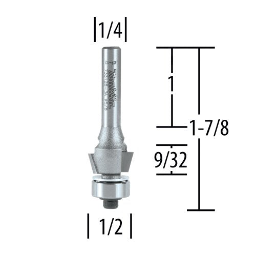 Makita 15DEG. Carbide Tipped Bevel Trimmer Router Bit