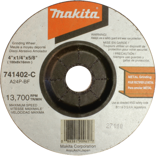 Makita 4"X1/4"X5/8" 24G Grinding Wheel Depressed C