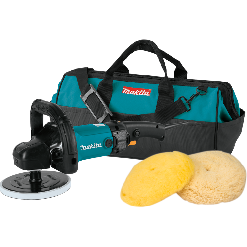 Makita 7"POLISHR 10AMP Var.spd. Loop Hndl Wool Pads Bag