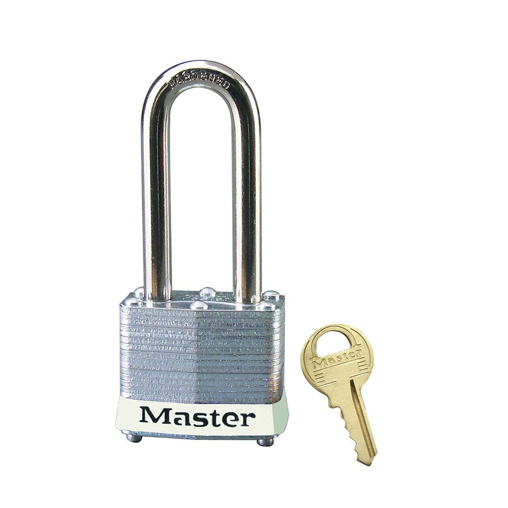 Master Lock White Lmntd Steel Safetypadlock; 2 IN Shackle, 6/Box