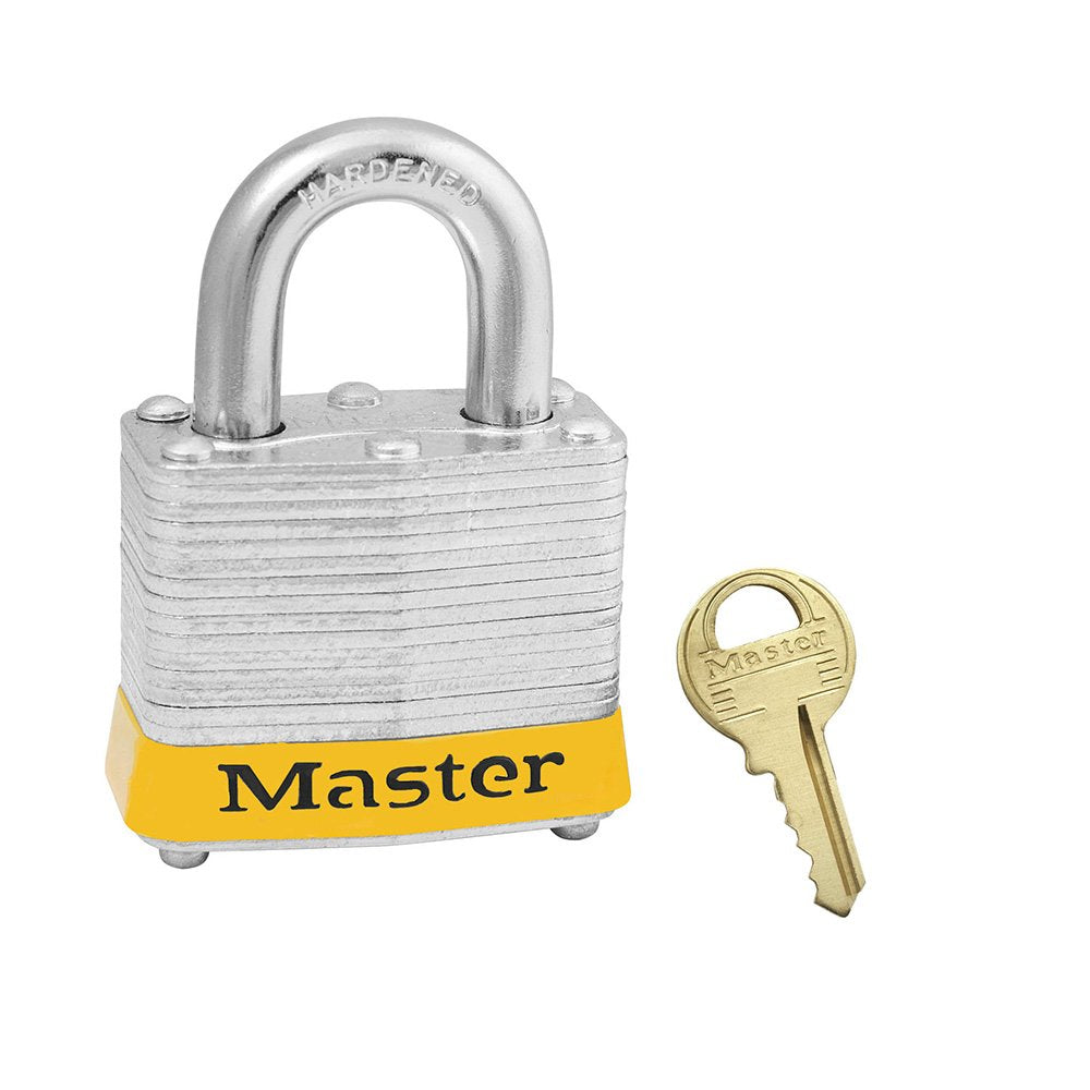 Master Lock 4 Pin Tumbler PADLOCKW/YELLOW BU, 6/Box