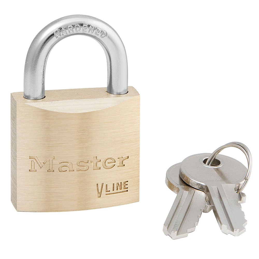 Master Lock 1-1/8" Wide Brass Padlock 4-PIN Keyed Different, 12/Box