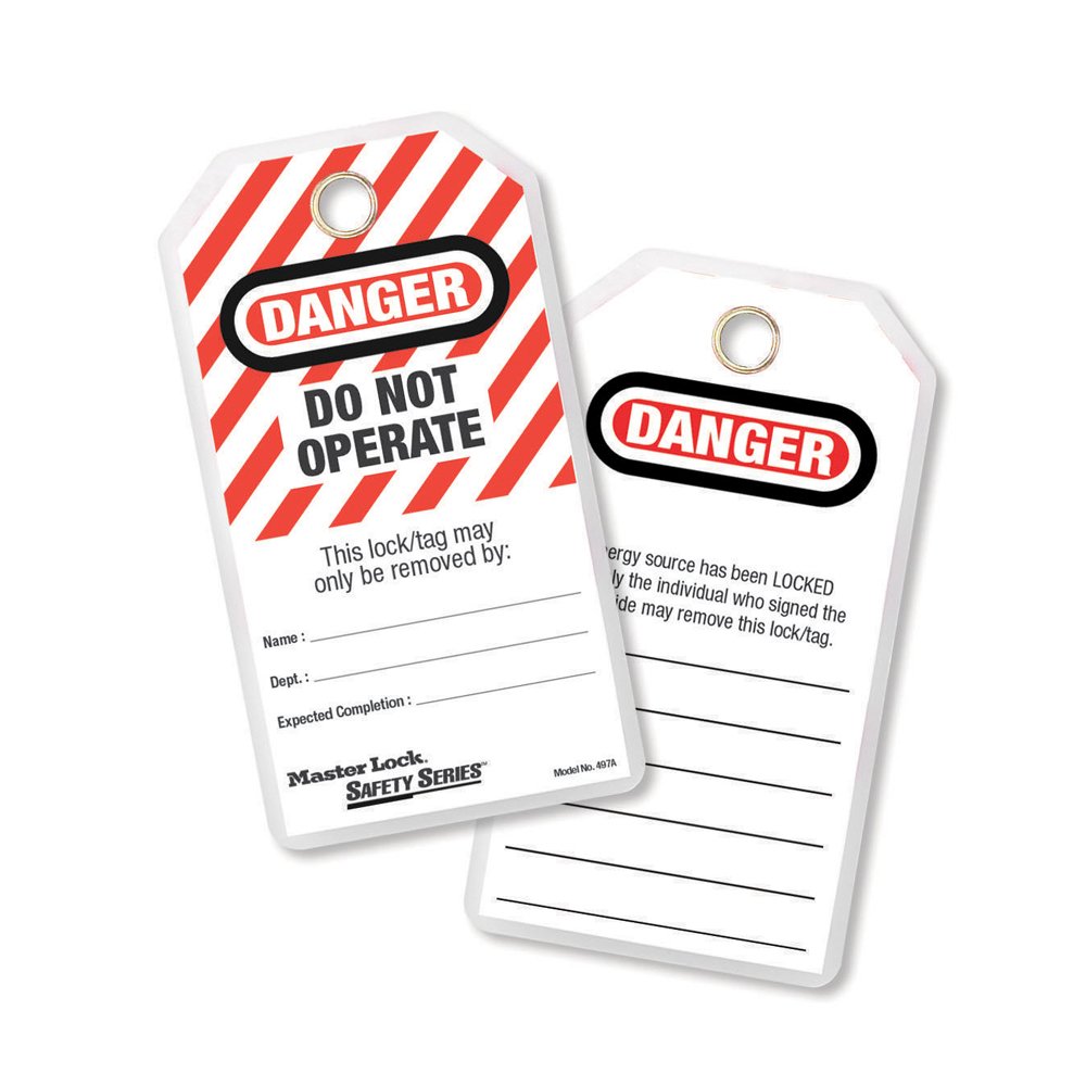 Master Lock DO NOT Operate Safety Tags W/GROMM.&TIES 12/BAG, 12/Bag