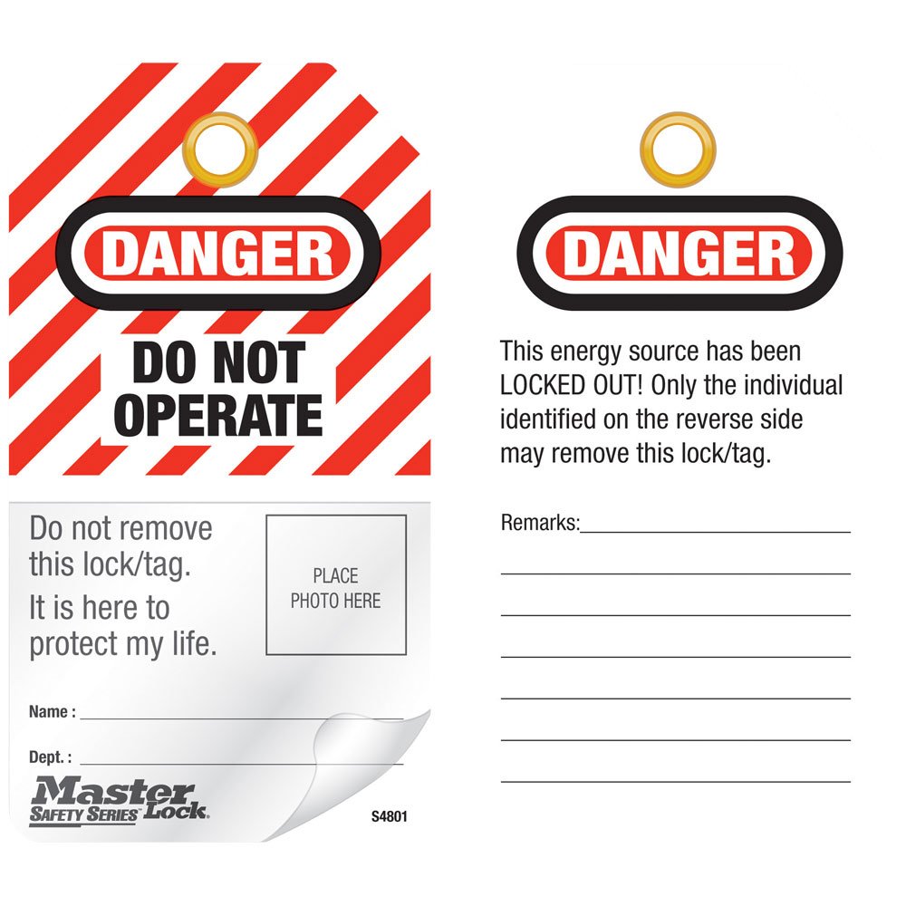 Master Lock English Self-laminatingphoto ID Lockout Tags - (Bag)