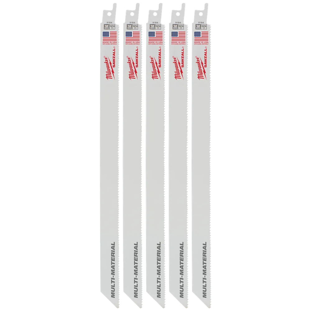 Milwaukee Tool 12" 10/14TPI Supersawzal, 5/Pack