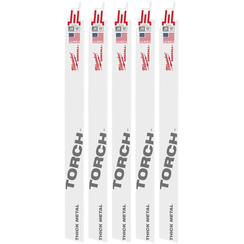 Milwaukee Tool 12 10TPI Torch Sawzall Blade PK/5 (Pack)