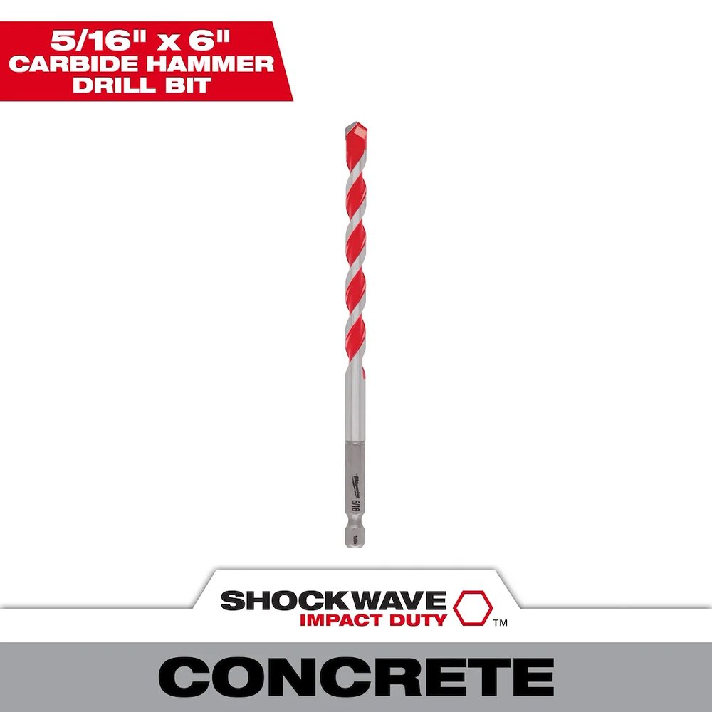 Milwaukee Tool 5/16" X 4" X 6" Carbidehammer Drill Bit