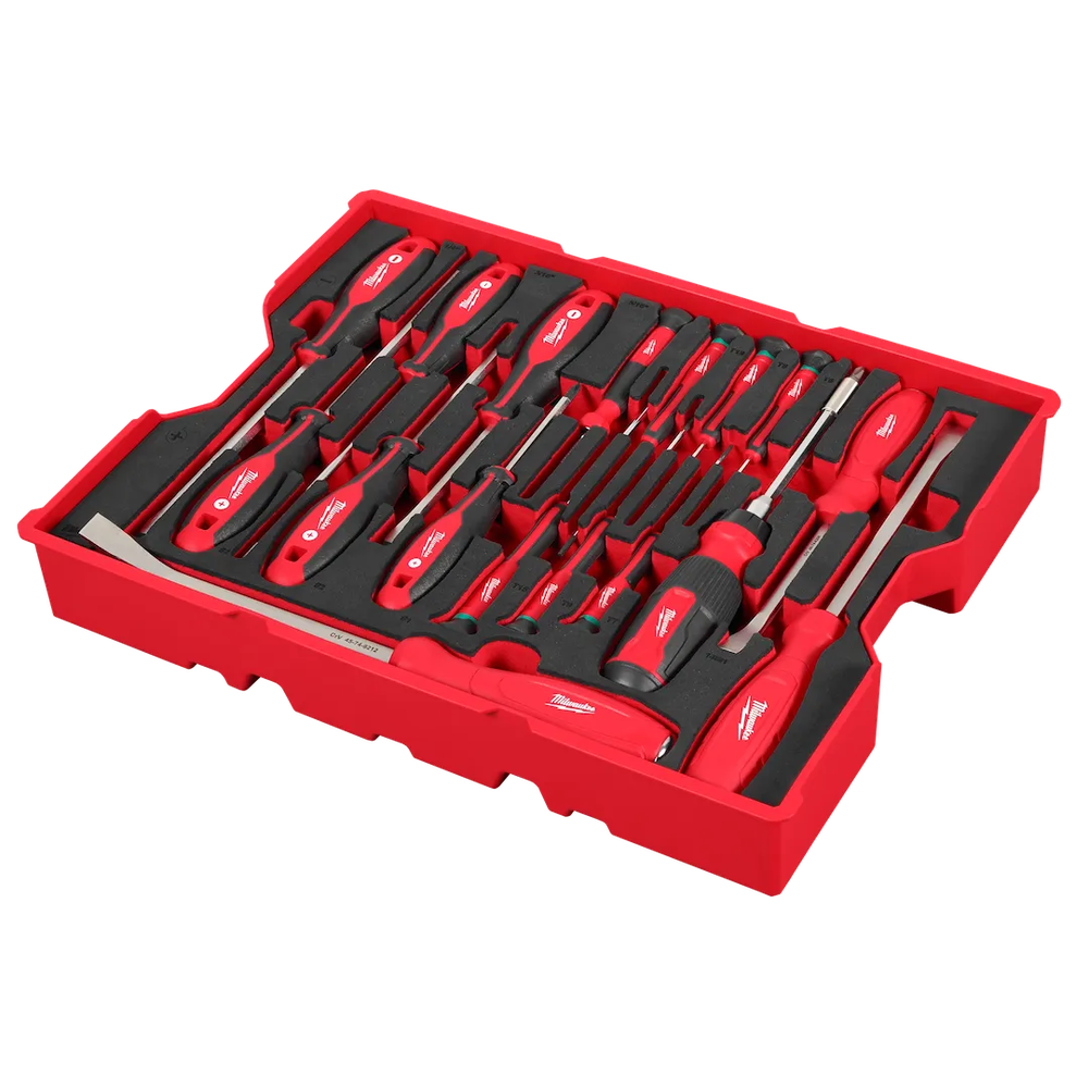 Milwaukee Tool 17PC Screwdriver & Pry Bar Set W/TRAY Drawers (Set)