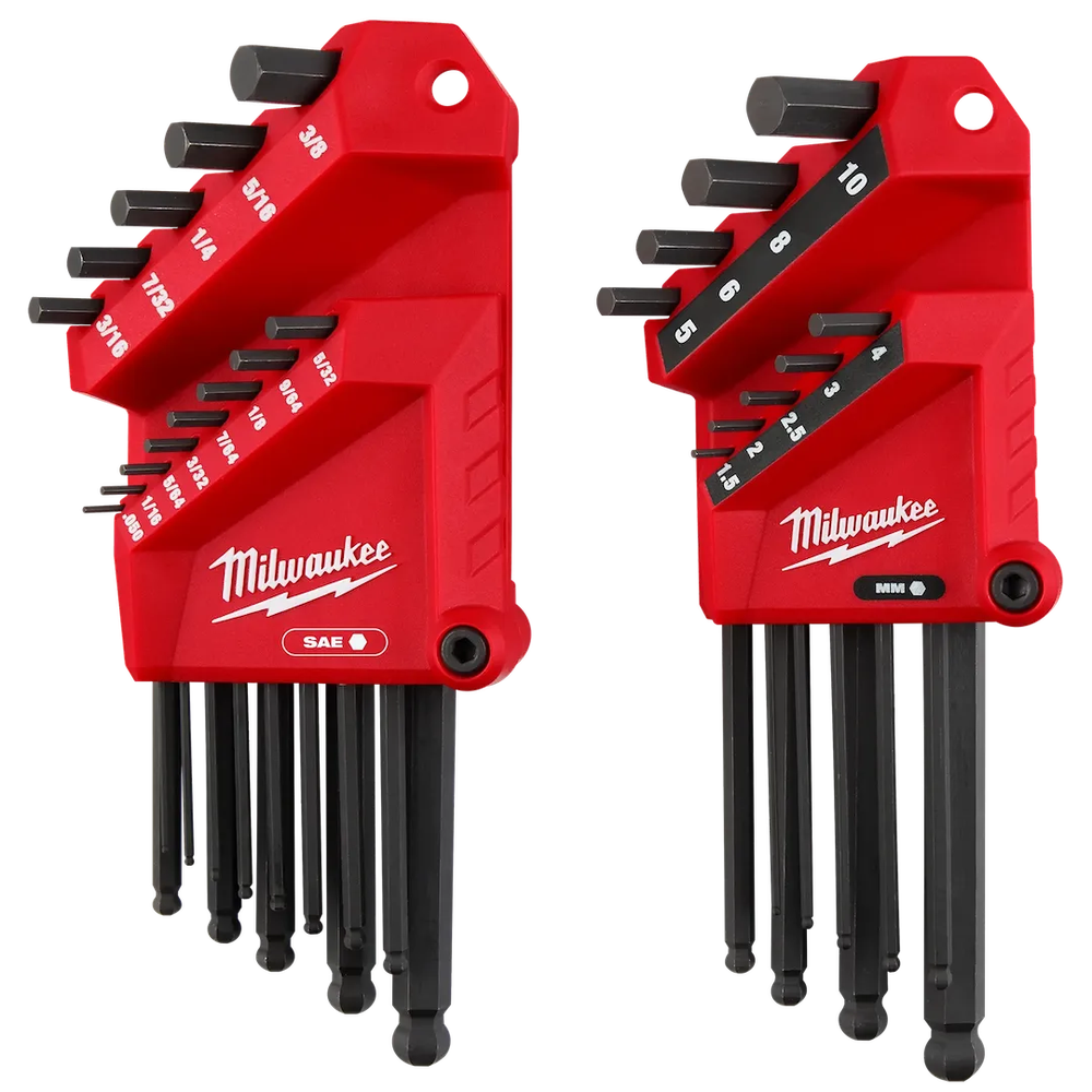 Milwaukee Tool 22-KEY Ball END L-key Set - SAE/METRIC (Set)