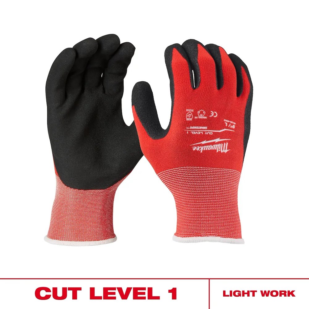 Milwaukee Tool Cut Level 1 Nitrile Dipped Gloves - L, 12 Pairs/Pack