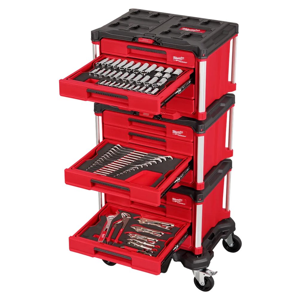 Milwaukee Tool 366 PC Hand Tool Set Packout Drawers W/ Dolly