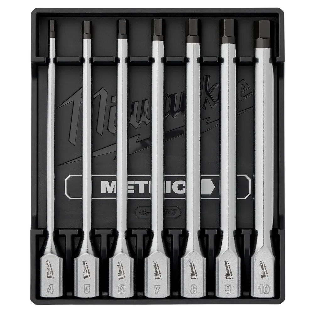 Milwaukee Tool 7PC 3/8 Drive Long Hex Bit Socket Set - Metric (Set)