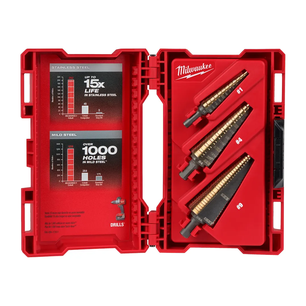 Milwaukee Cobalt Step Bit Kit (3PC) (Set)