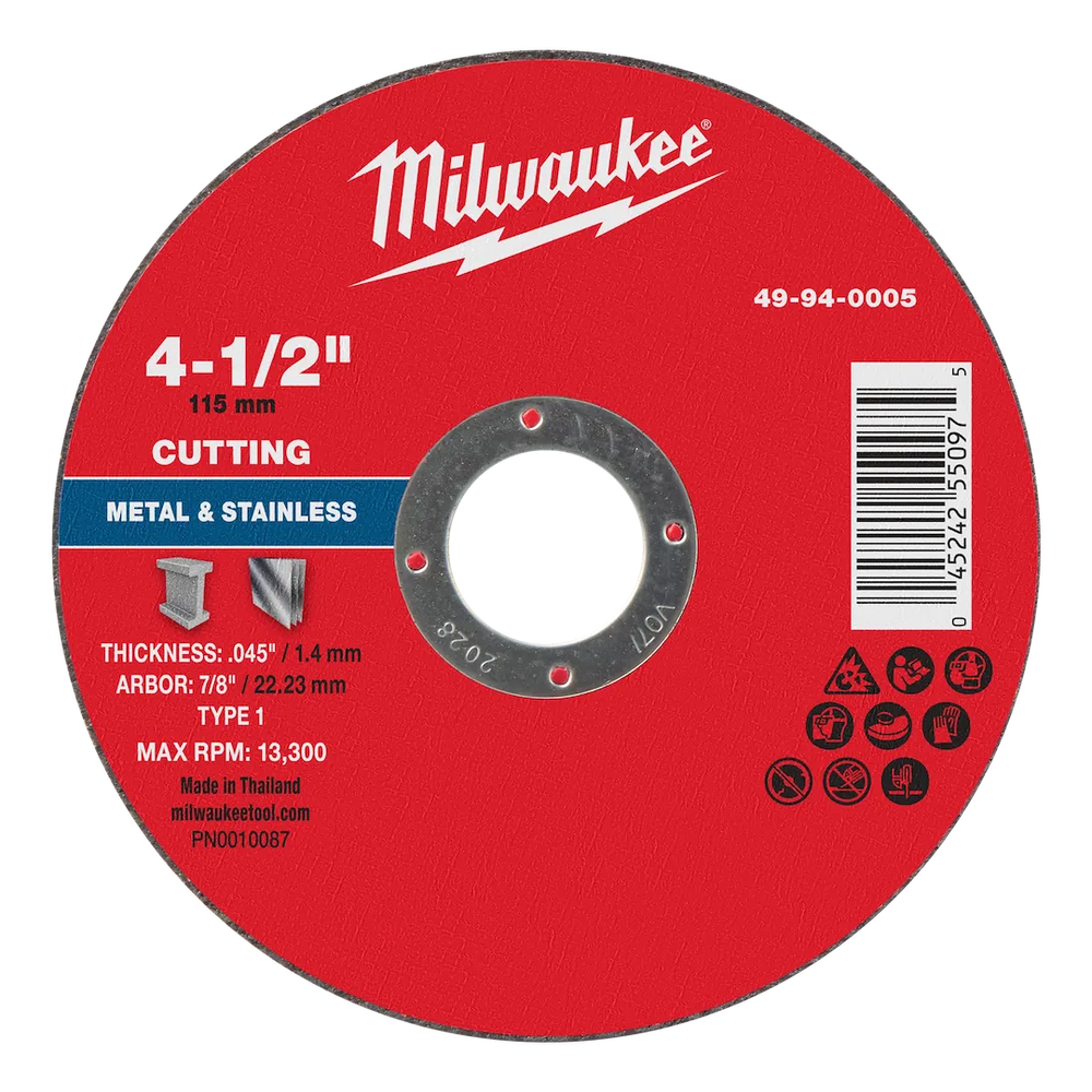 Milwaukee Tool 4-1/2" X .045"X 7/8" Metal Cut OFF Wheel -type 1