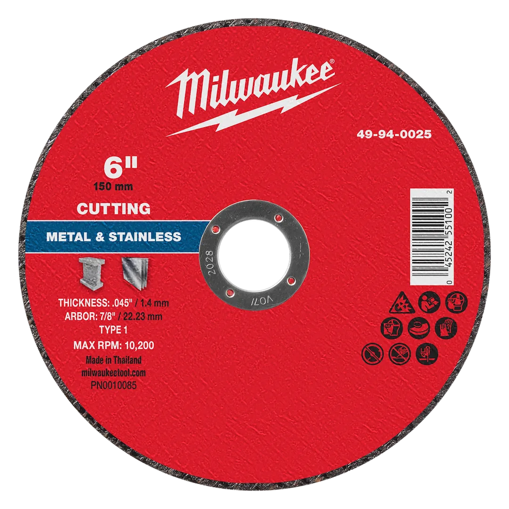Milwaukee Tool 6" X .045" X 7/8" Metalcut OFF Wheel -type 1