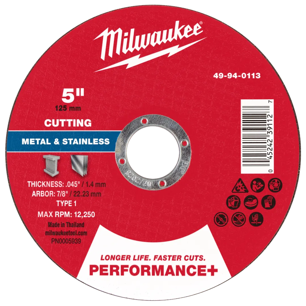 Milwaukee Tool 5"X .045"X7/8" Performance Metal Cut OFF Wheel