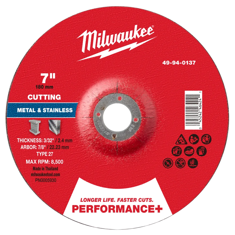 Milwaukee Tool 7" X 3/32" X 7/8"PERFORMANCE Metal Cut OFF Wheel