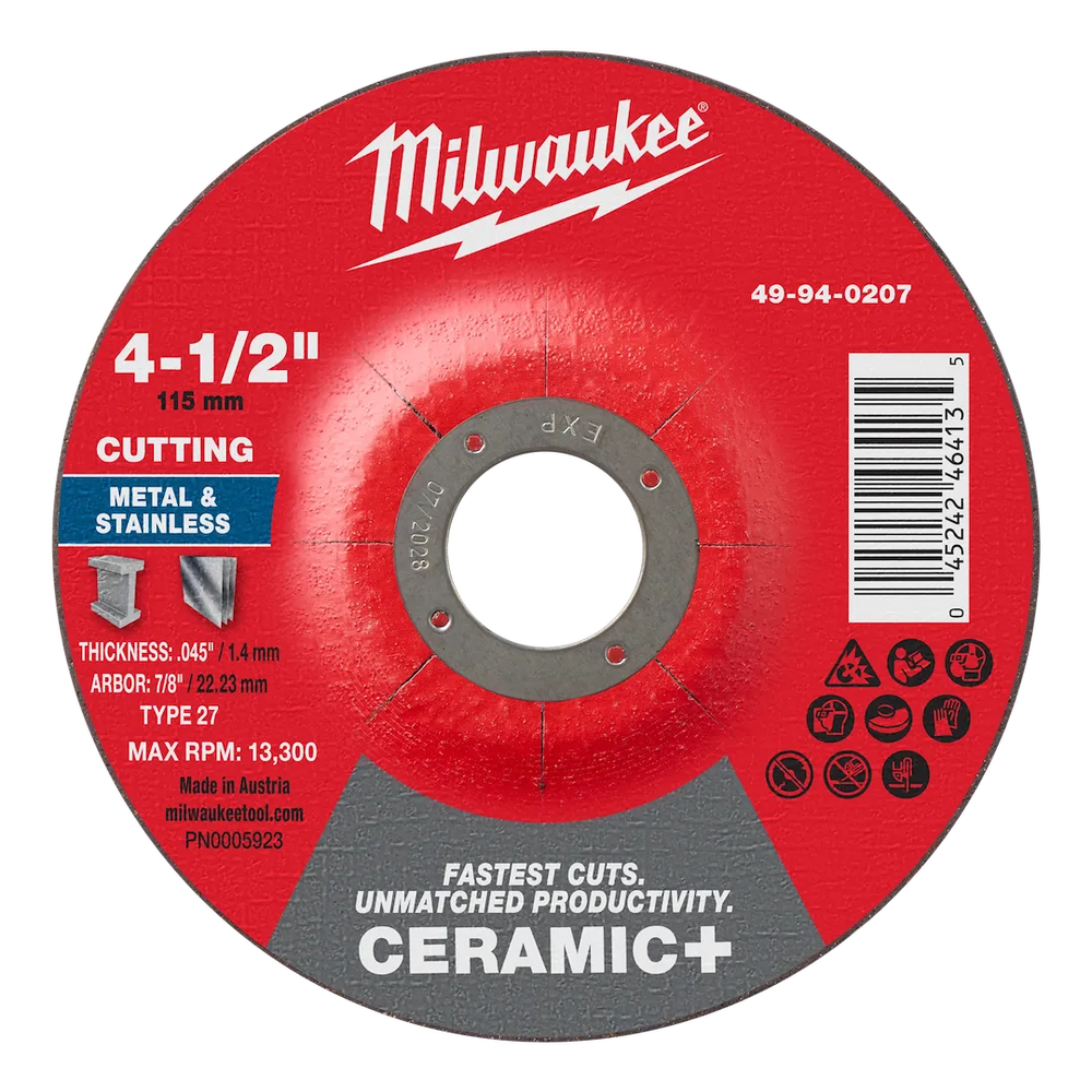 Milwaukee Tool 4-1/2" X .045"X 7/8" Ceramic Metal Cut OFF Wheel