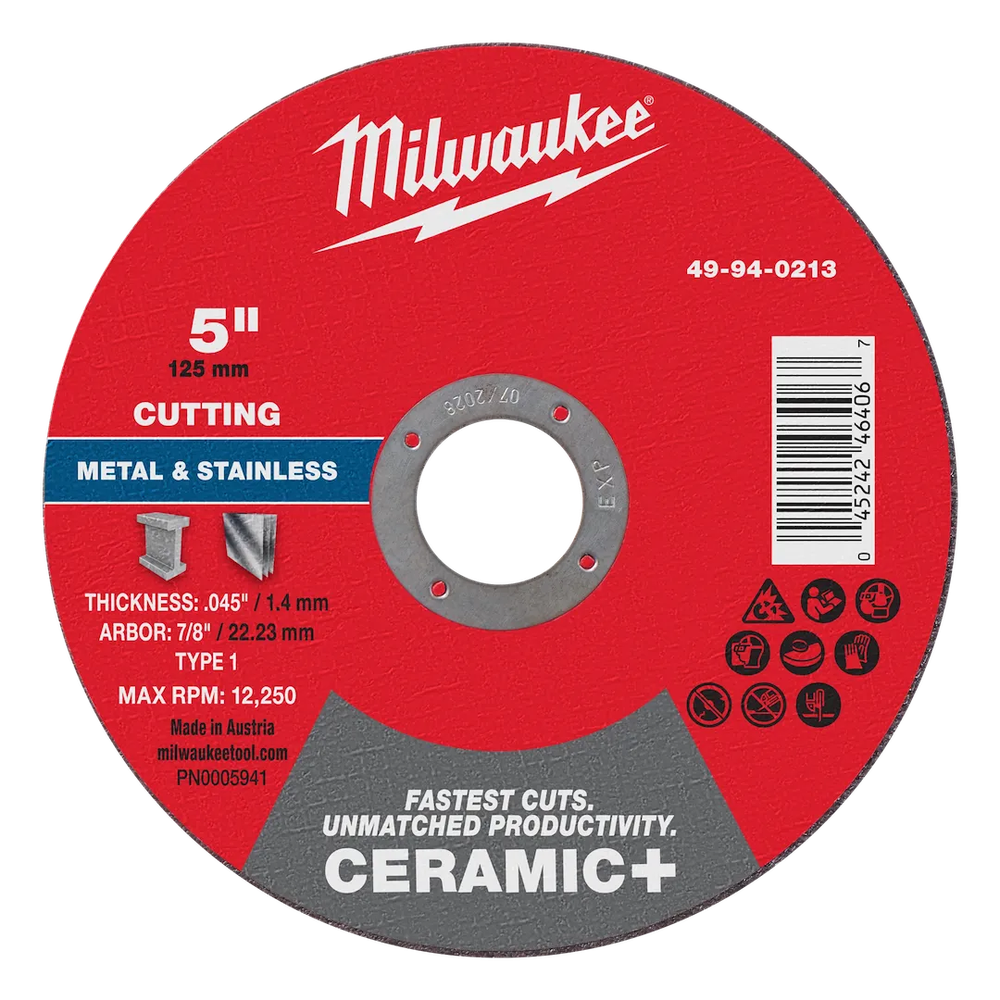 Milwaukee Tool 5" X .045"X 7/8" Ceramicmetal Cut OFF Wheel