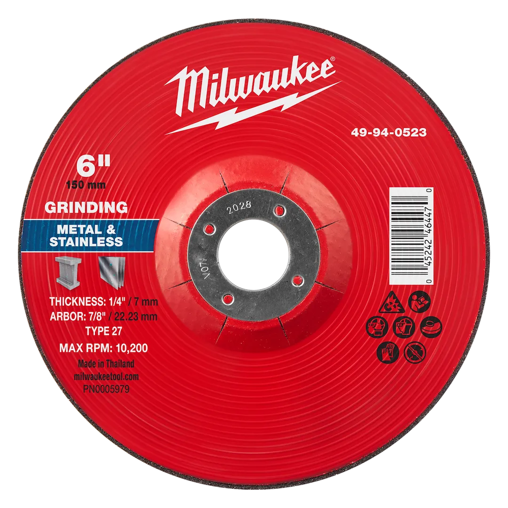 Milwaukee Tool 6" X 1/4" X 7/8" Metal Grinding Wheel