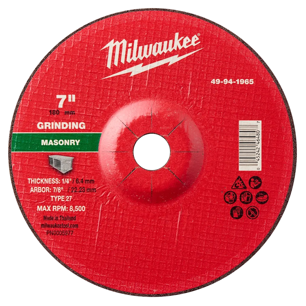 Milwaukee Tool 7" X 1/4" X 7/8" Masonrygrinding Wheel