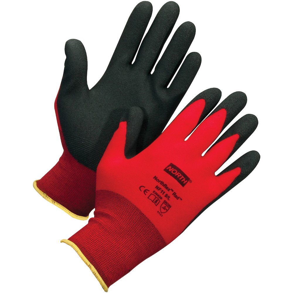 Northflex RED NYLON/FOAMPVC Glove 8M 15 Gauge, 12 Pairs/Dozen