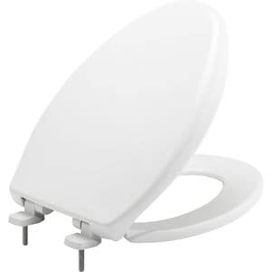 Elong Plas Clst Seat W/ Cvr Whit