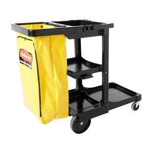 Janitor Cart Cleaning Trolley Blac