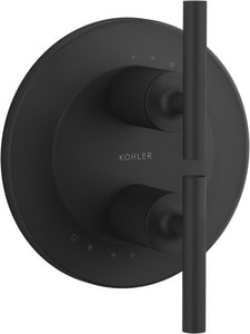 Two Handle Thermostatic Valve Trim in Matte Black