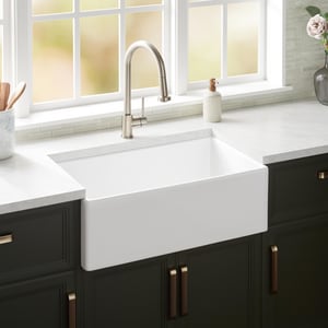 30X18 1B Fireclay Aprn Kitc Sink White