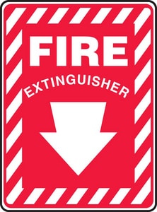 10X7 Plas Fire Extin Arrow Saf Sign